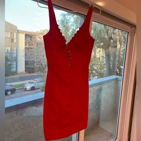 House of CB - red corset mini dress - Sz Small